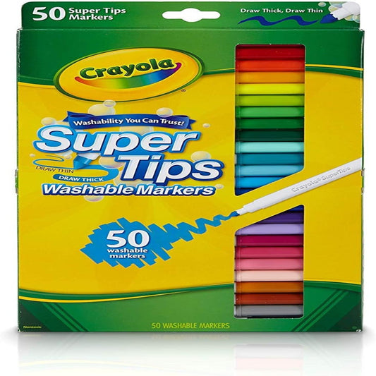 Crayola Super Tips Markers, Washable Markers, Gift, 50 Count-2 Pack